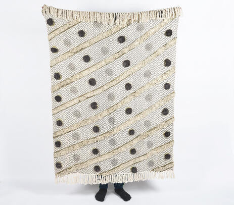 Textured Pom Pom Throw