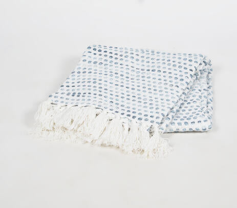 Blue Dots Cotton Throw