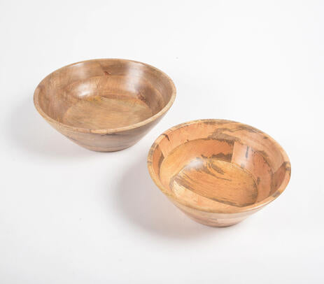 Turned Mango Wood Salad Bowls (set of 2)