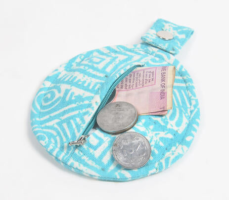 Printed Sky Blue Mini Pouch