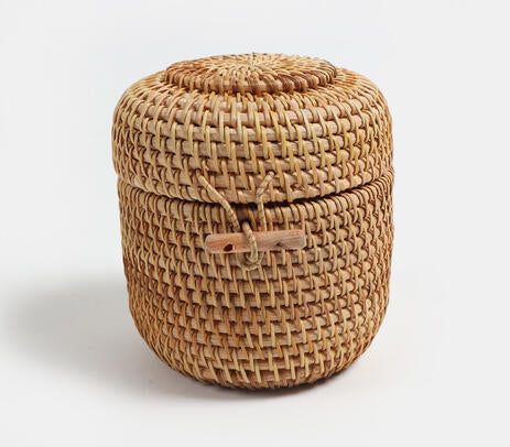 Handwoven Cane Earthy Jewelry Storage Box